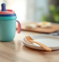 Les indispensables de la vaisselle pour bébé : gobelet, couverts, assiette et plus