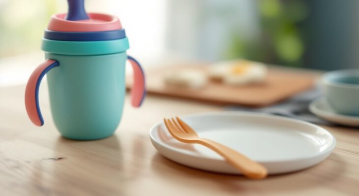 Les indispensables de la vaisselle pour bébé : gobelet, couverts, assiette et plus