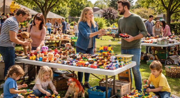 Économiser sur les jouets enfants avec achats d&rsquo;occasion, vide-greniers et échanges entre parents