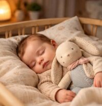 Offrir une peluche bio Moulin Roty pour rassurer bébé pendant la nuit