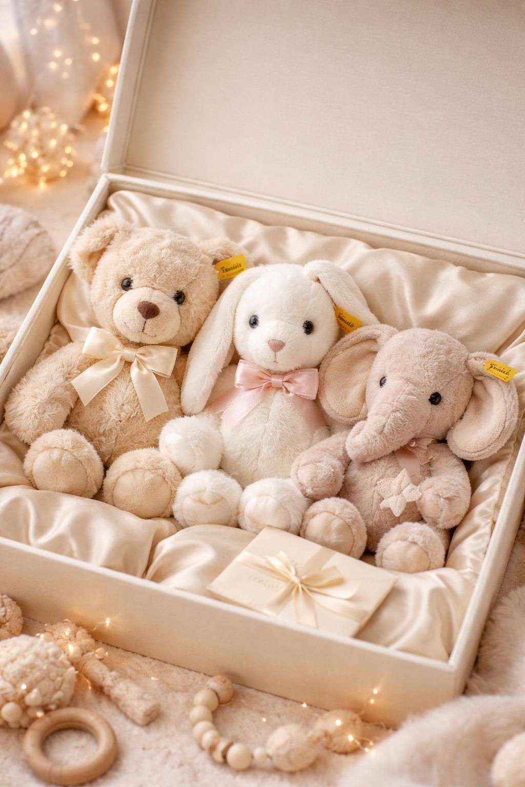 découvrez notre sélection exclusive de peluches collector et doudous premium pour bébés, avec des marques renommées comme steiff, jellycat et histoire d'ours. offrez douceur et qualité à votre enfant.